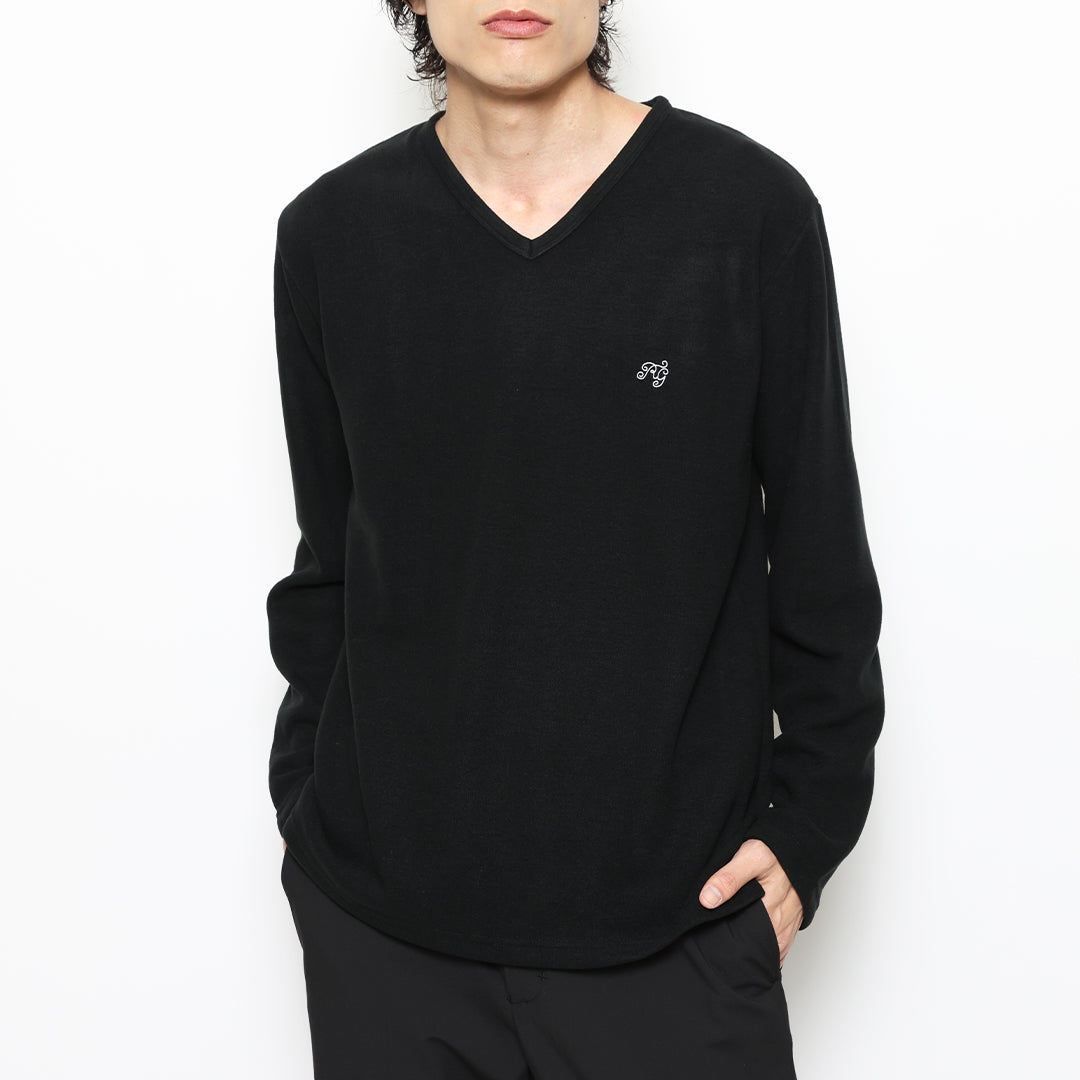 BASIC V NECK KNIT LS