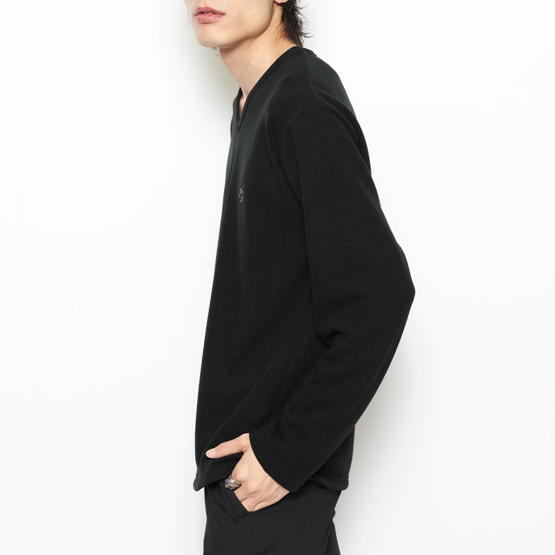 BASIC V NECK KNIT LS