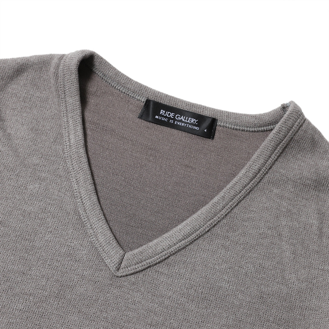 BASIC V NECK KNIT LS