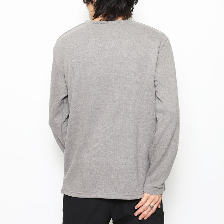 BASIC V NECK KNIT LS