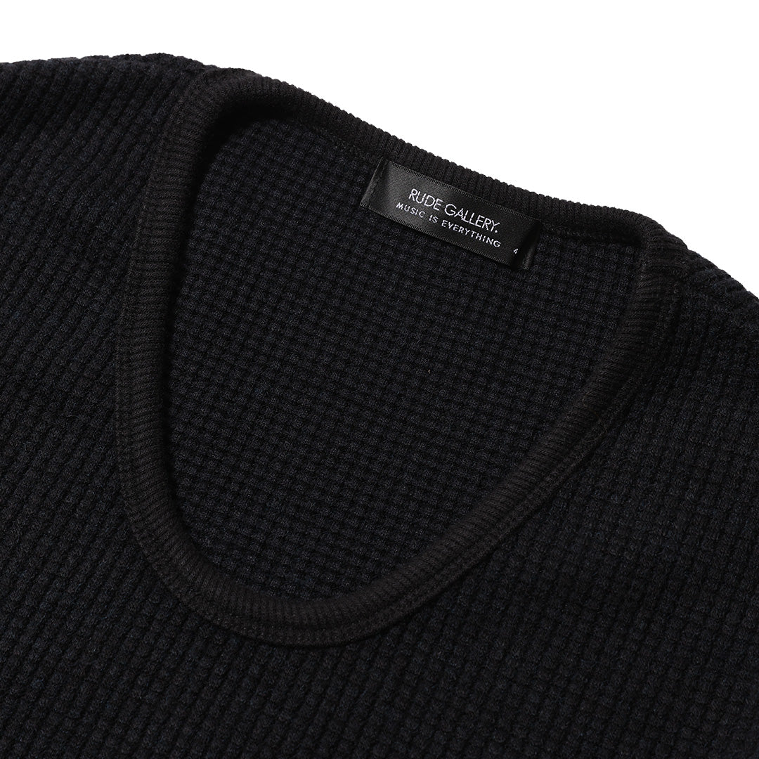 BASIC U NECK WAFFLE LS