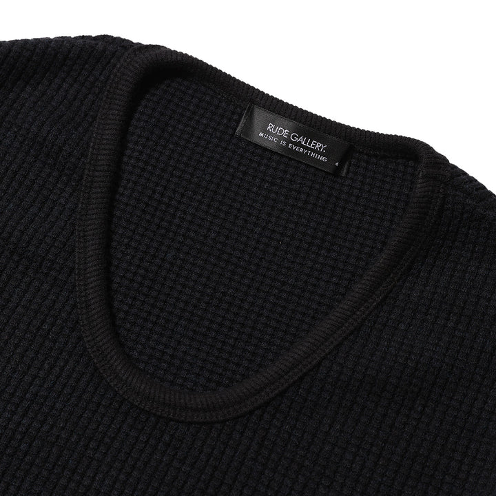 BASIC U NECK WAFFLE LS