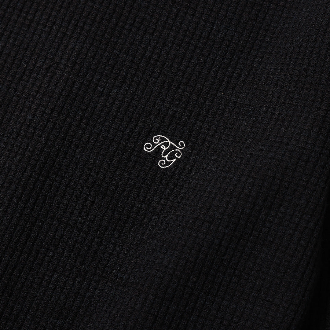 BASIC U NECK WAFFLE LS