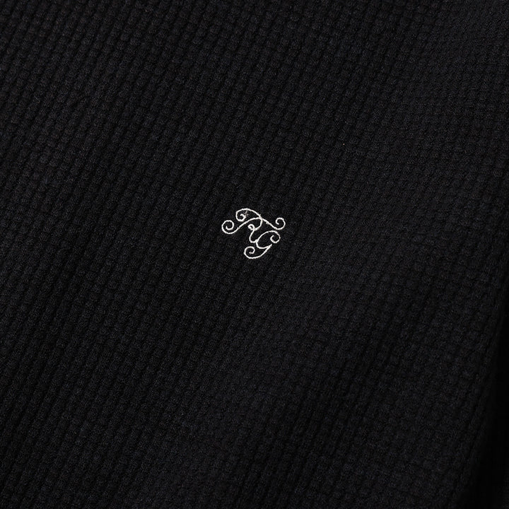BASIC U NECK WAFFLE LS