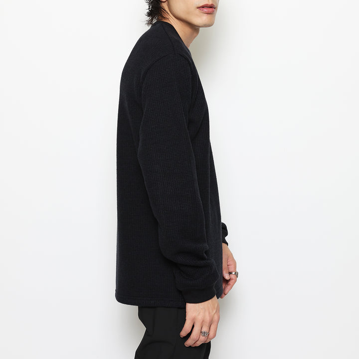BASIC U NECK WAFFLE LS