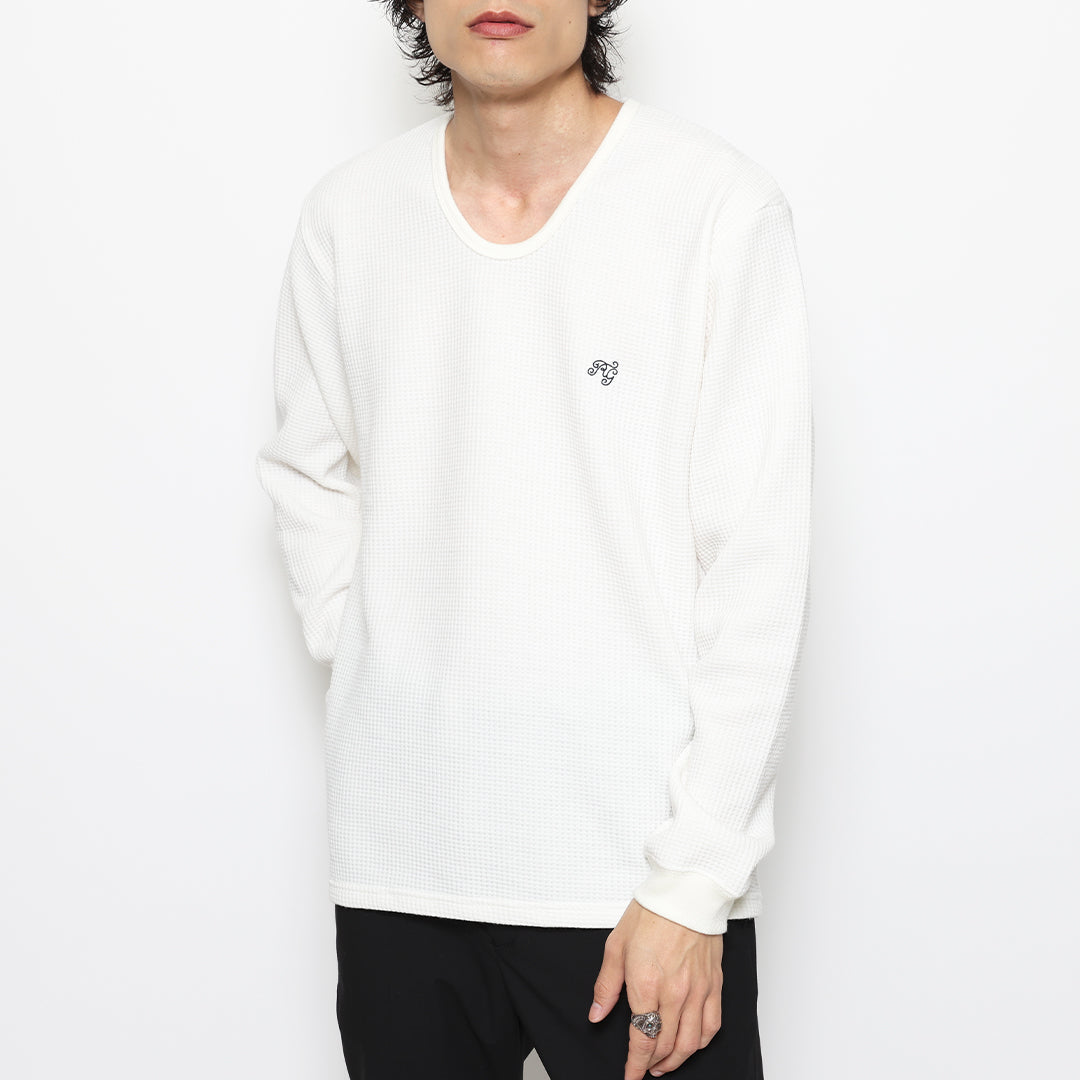 BASIC U NECK WAFFLE LS