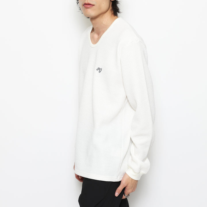 BASIC U NECK WAFFLE LS