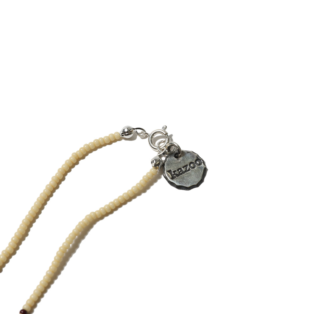 MARIA BEIGE BEADS NECKLACE - Beads work by KAZOO