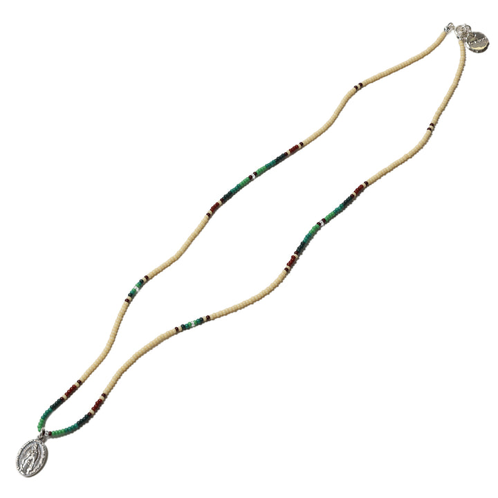 MARIA BEIGE BEADS NECKLACE - Beads work by KAZOO