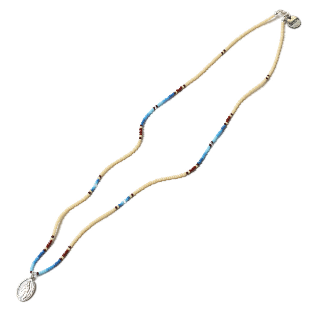 MARIA BEIGE BEADS NECKLACE - Beads work by KAZOO