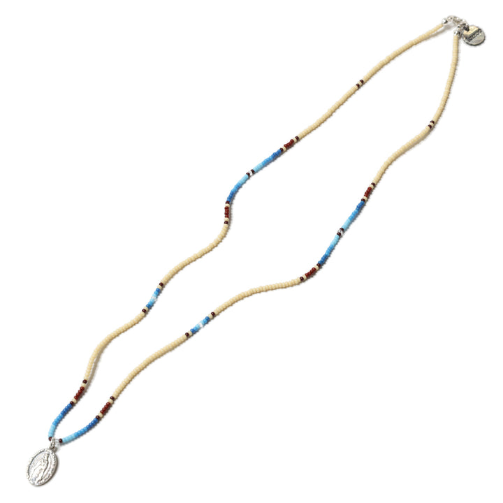 MARIA BEIGE BEADS NECKLACE - Beads work by KAZOO