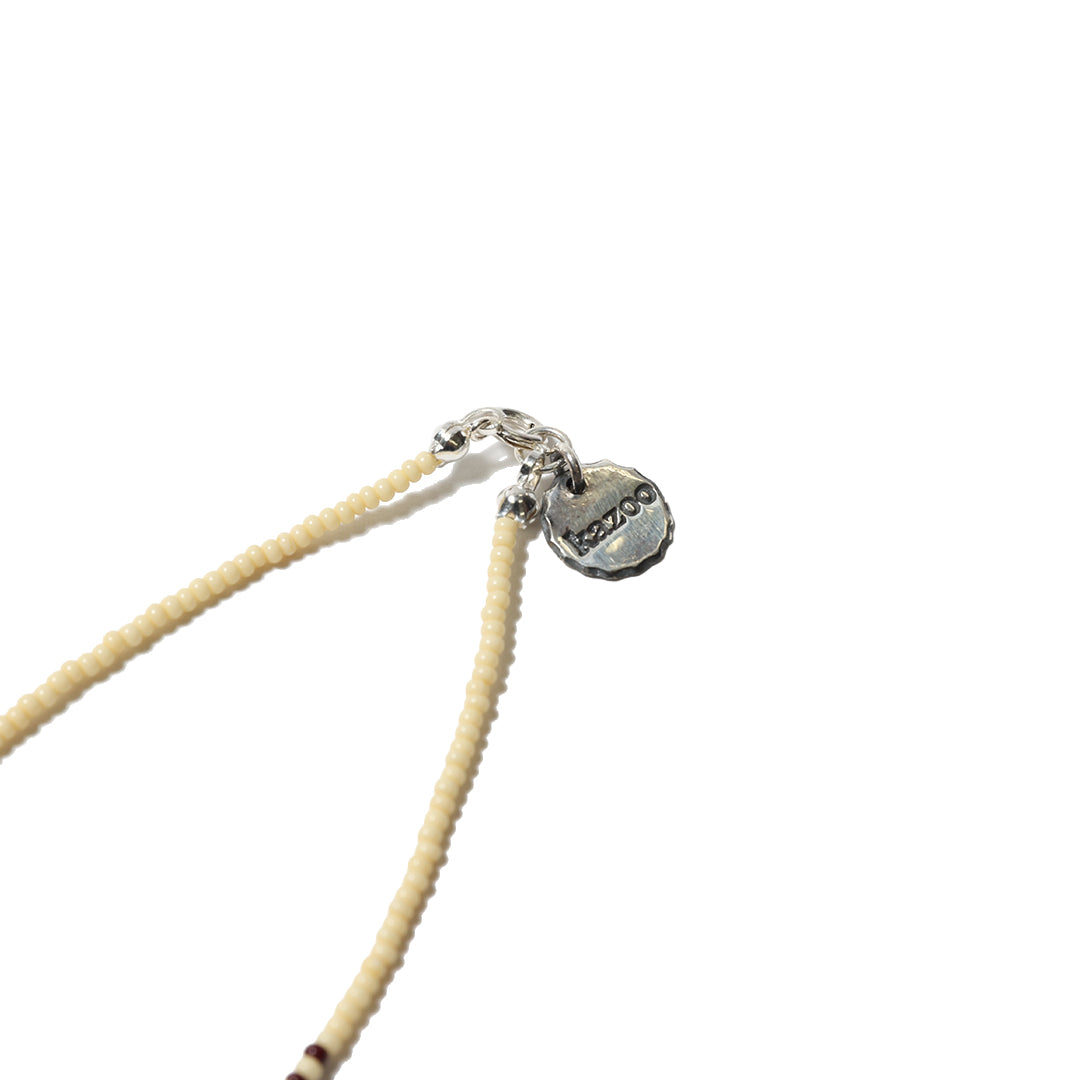MARIA BEIGE BEADS NECKLACE - Beads work by KAZOO