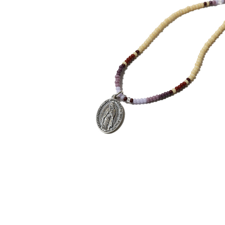 MARIA BEIGE BEADS NECKLACE - Beads work by KAZOO