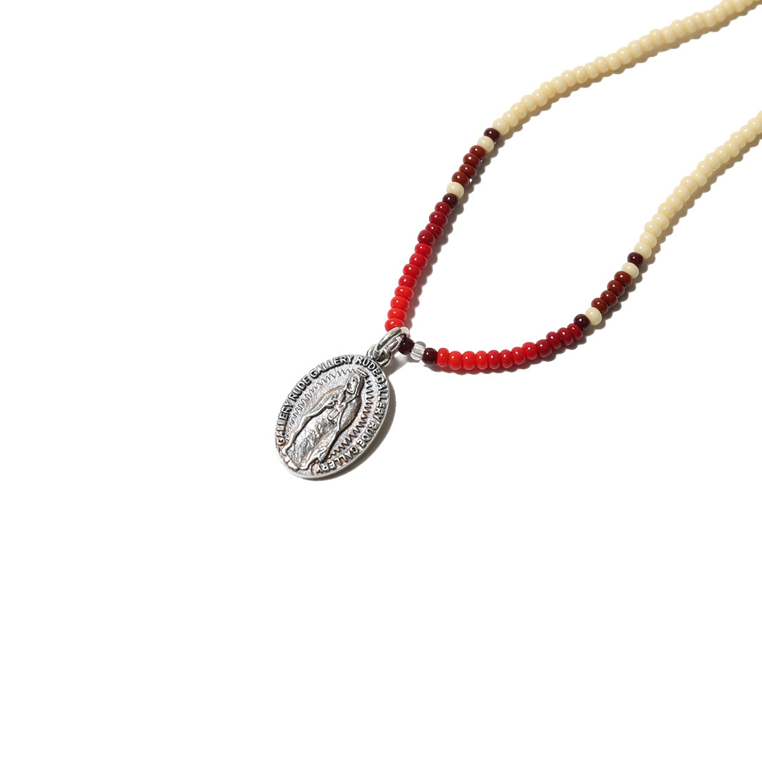 MARIA BEIGE BEADS NECKLACE - Beads work by KAZOO