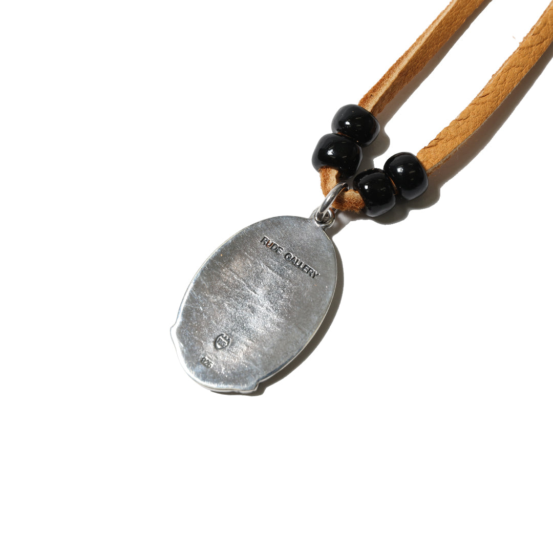 MARIA LEATHER NECKLACE - Beads work by KAZOO