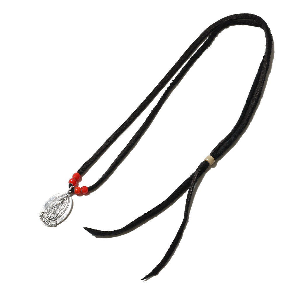 MARIA LEATHER NECKLACE - Beads work by KAZOO – RUDE GALLERY