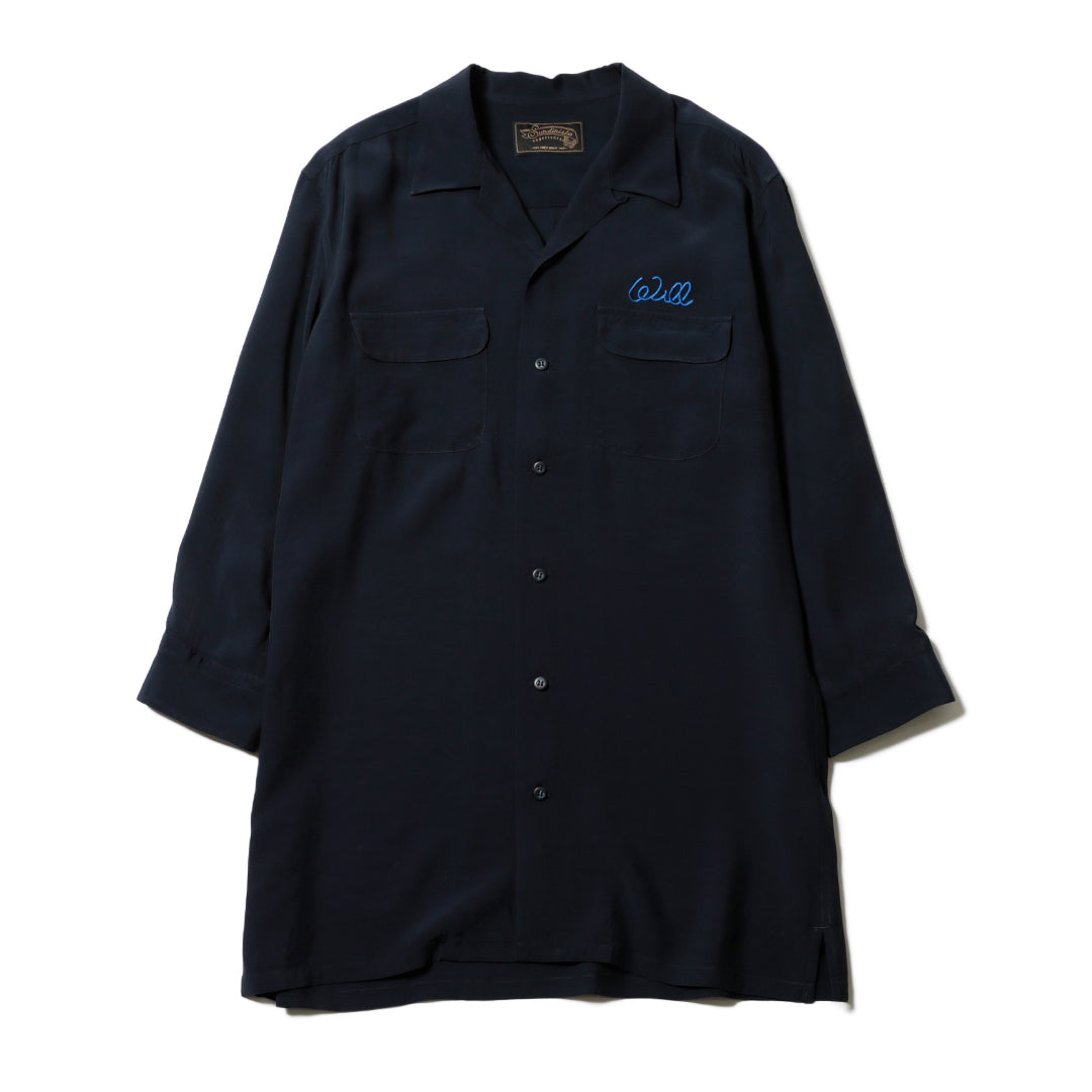 W.O.T.E will -OPEN COLLAR LONG SHIRT-