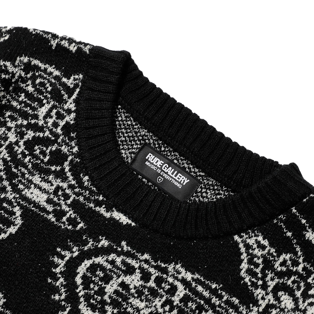 PAISLEY CREW NECK KNIT