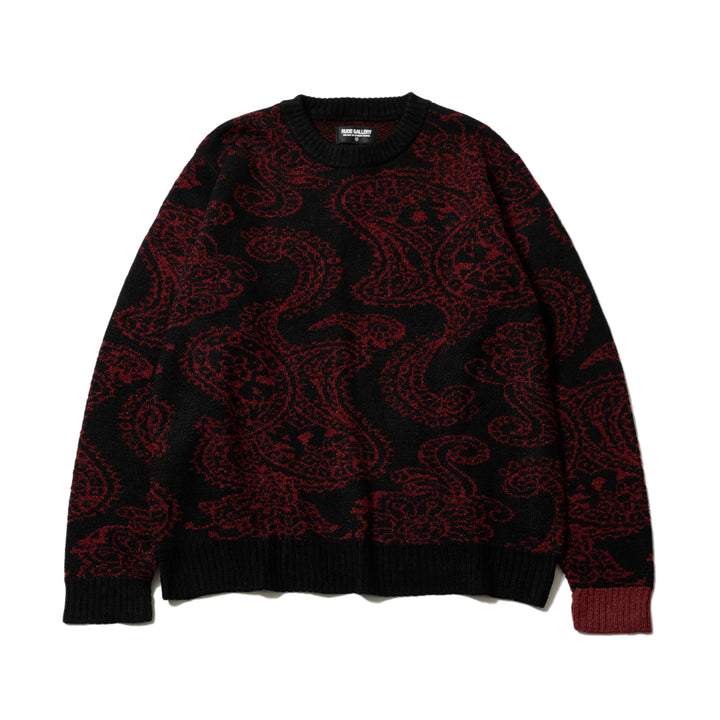 PAISLEY CREW NECK KNIT