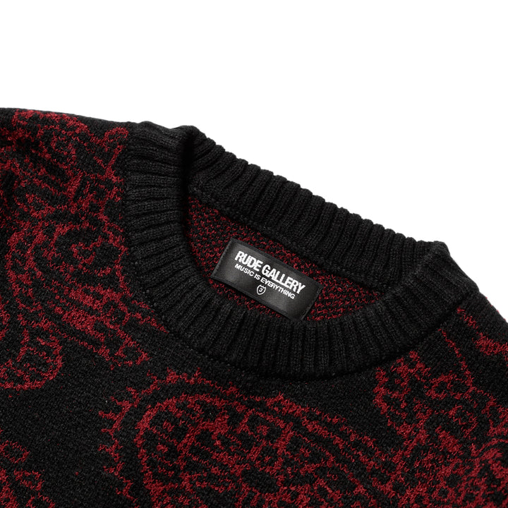 PAISLEY CREW NECK KNIT