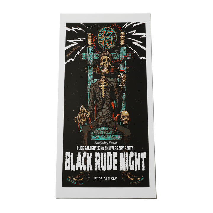 BLACK RUDE NIGHT SILKSCREEN POSTER<ART WORK by Rockin' Jelly Bean>