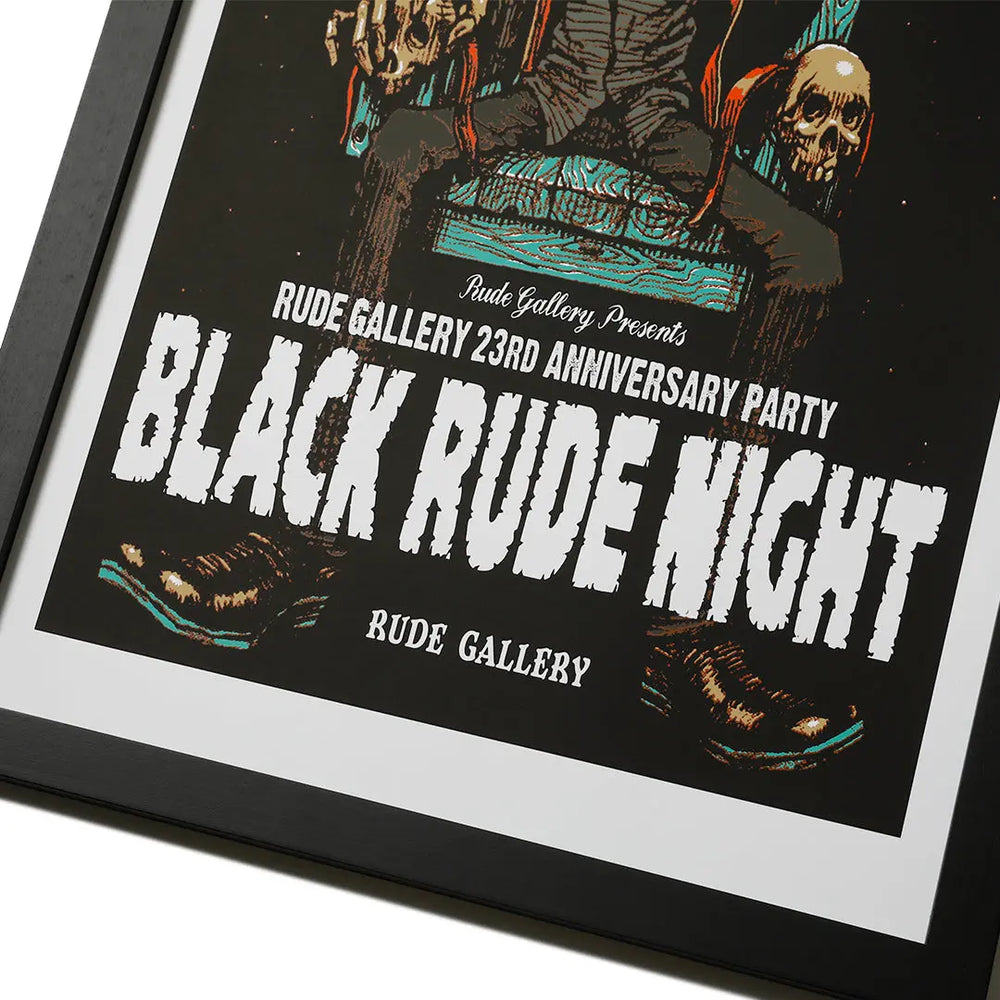 BLACK RUDE NIGHT SILKSCREEN POSTER<ART WORK by Rockin' Jelly Bean> RUDE GALLERY / ルードギャラリー